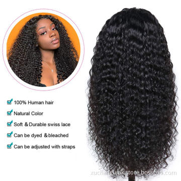 Free Shipping Curly Frontal Human Hair Lace Front Wig Brazilian Human Hair Lace Frontal Wigs Virgin Human Hair Kinky Curly Wig